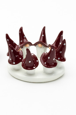 8 santa\'s rond een tl kaarsje