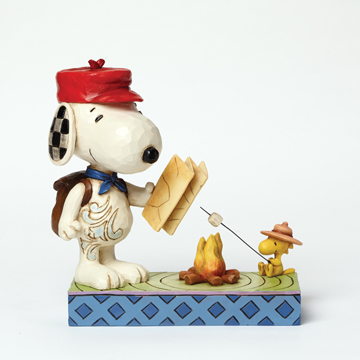 Beeldje Snoopy en Woodstock Campfire Friends