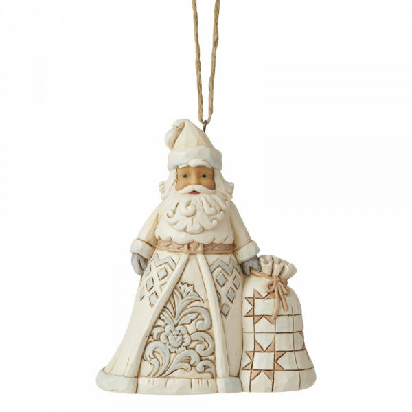 JS Santa White Woodland met ophanglusje