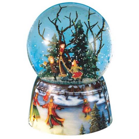 sneeuwbol  diameter 10cm met schaatsers