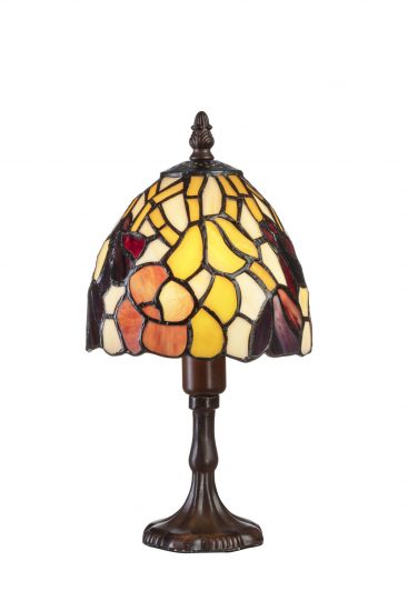 kleine tiffanylamp, bloemenmotief, hoogte 29cm