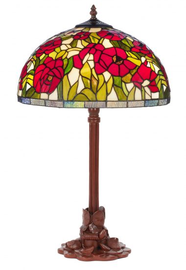 grote tiffany 64cm rode bloemen