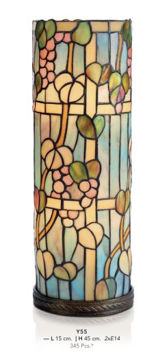 tiffanylamp cylindrische vorm 45cm, diameter 15cm