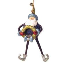 b. grote santa 16cm donkerblauw met de kerstkrans 