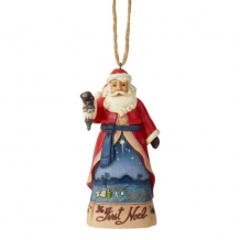 santa beeldje  met lantaarn door J.Shore met ophanglus ; voorkant