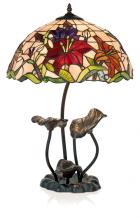 lamp tiffany met grote veelkleurige bloemen, hoogte 62cm