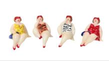 set 4 mini dikke dames in badpak