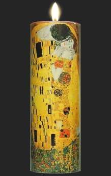 Klimt T-lichtje De Kus  14.5cm hoog