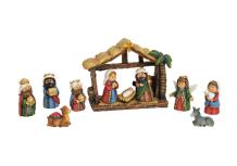 set beeldjes van de kerststal, 8 delig, meerkleurig