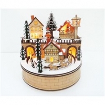 houten dorp met led en muziek