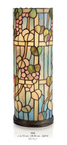 tiffanylamp cylindrische vorm 45cm, diameter 15cm