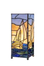 tiffanylamp 27cm hoog vierkant,  boot