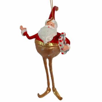 bolle santa 17cm hoog rood en goudkleurig