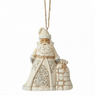 JS Santa White Woodland met ophanglusje