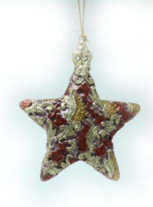 w. kleine zilver en paarsrode ster