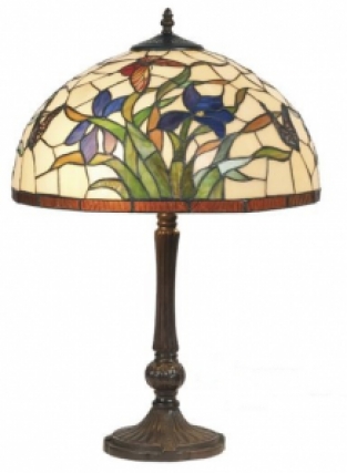tiffanylamp met blauwe irissen, groot model