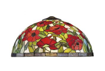 lampekap diameter 40cm grote rode bloemen