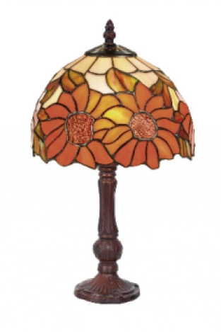 kleine tiffanylamp met grote oranje bloemen